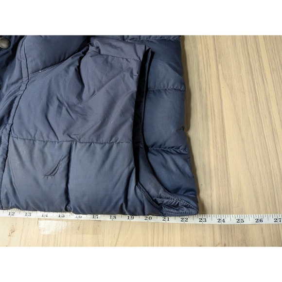 Nautica Down Vest Quilted Puffer Navy Feathers Gorpcore Winter Warm Mens M A057 - Picture 9 of 15